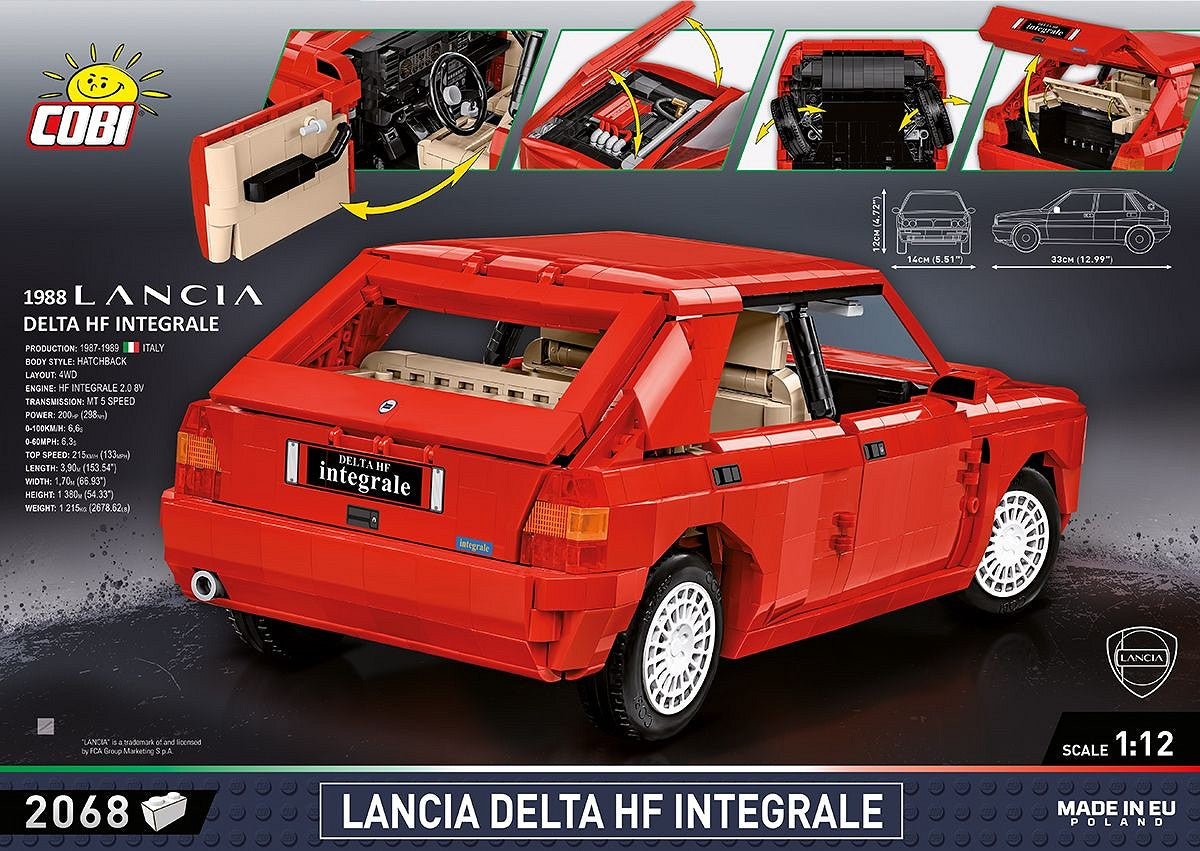 COBI Lancia Delta HF Integrale Bausteine – 33,3 × 11,5 × 45,7 cm – 2068-teilig – ab 10 J. – Kunststoff