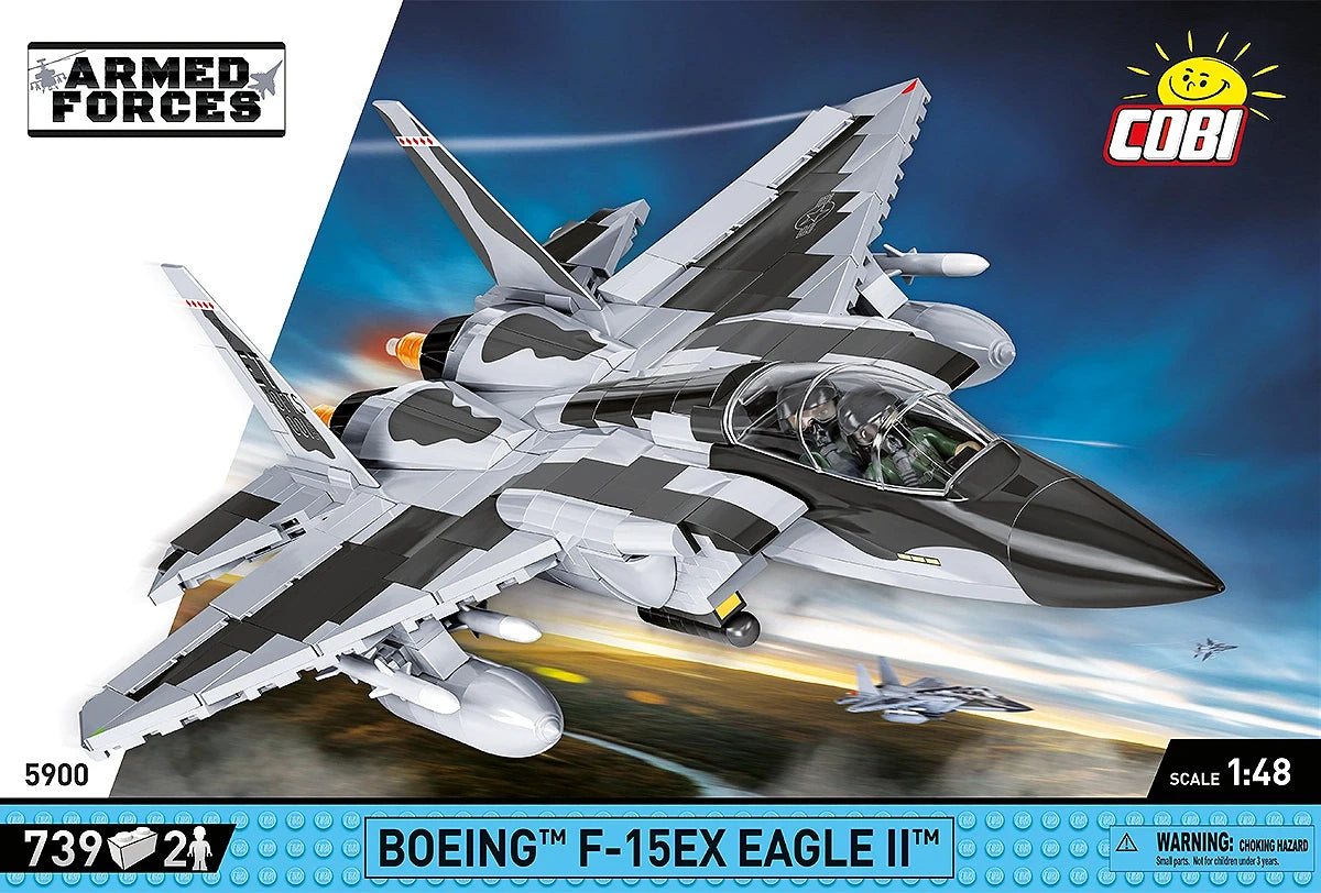 COBI Boeing F-15 EX Eagle II Bausatz – 739 Teile – 41,5 × 27,5 × 12 cm – ab 8 J. – Kunststoff – Grau