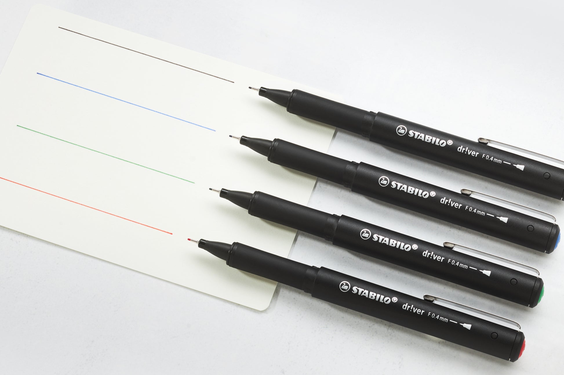 STABILO driver Fineliner Etui – 4er Etui, 0,4 mm, 4 Farben