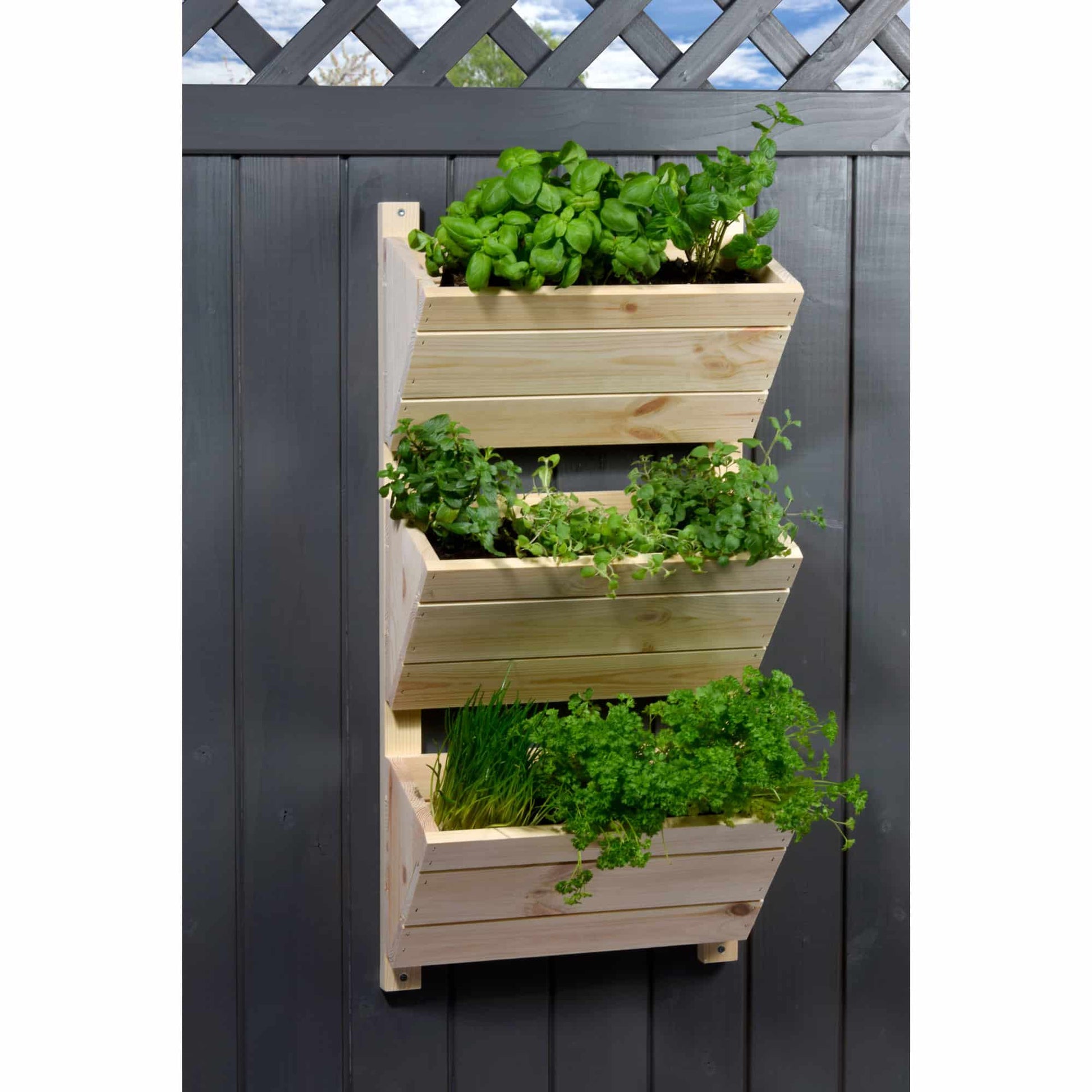 Dobar Wand-Pflanzbeet – 38 × 79 × 17,5 cm – Kiefernholz, natur