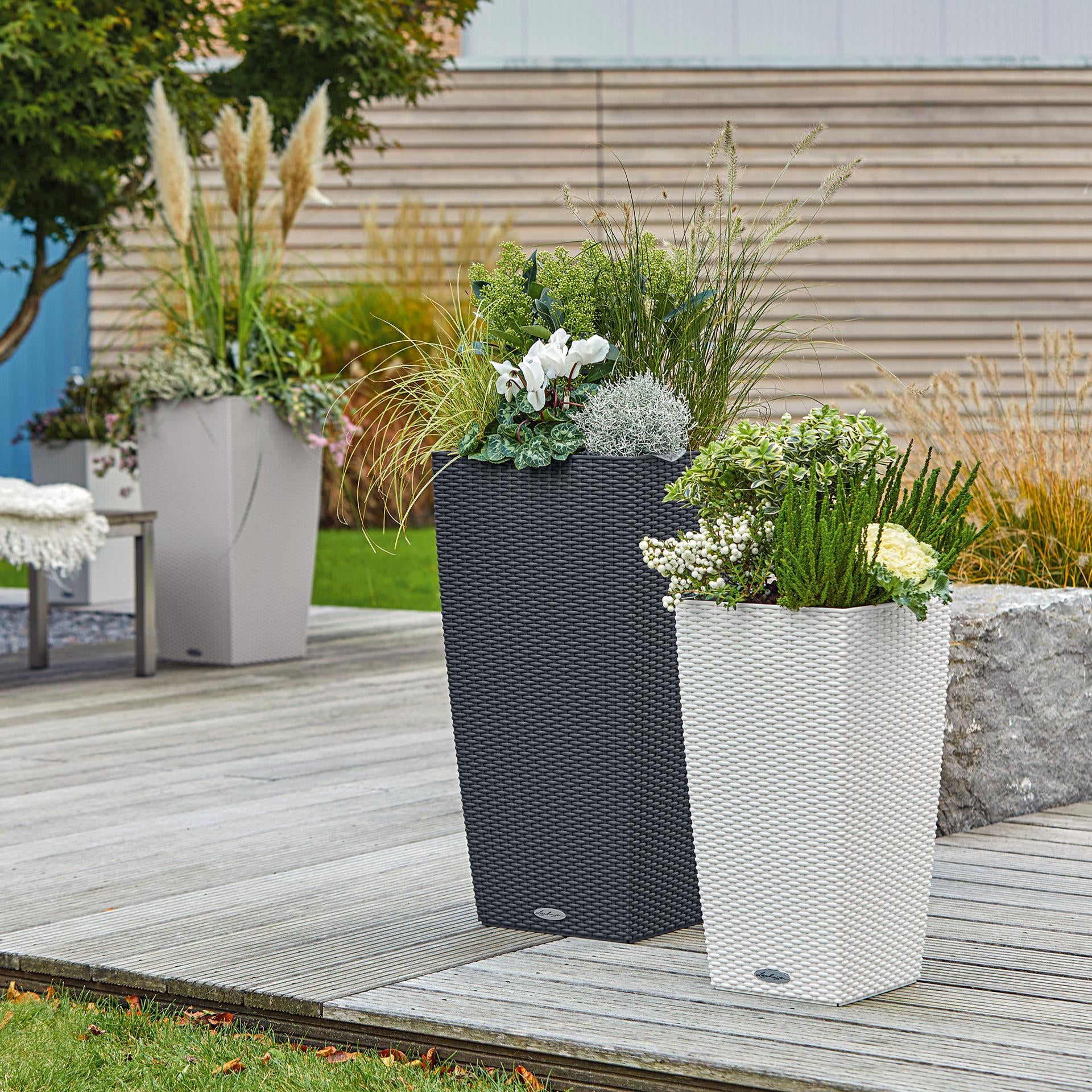 LECHUZA Pflanzgefäss – 31 l, 39,5 × 75,5 × 39,5 cm – Kunststoff, Graphit