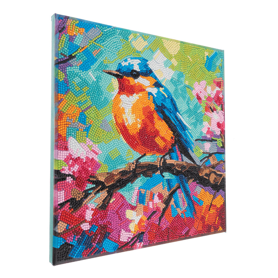 CRAFT Buddy Crystal Art Kit – Diamond Painting Set – Spring Robin – 30 × 30 cm – ab 8 Jahren