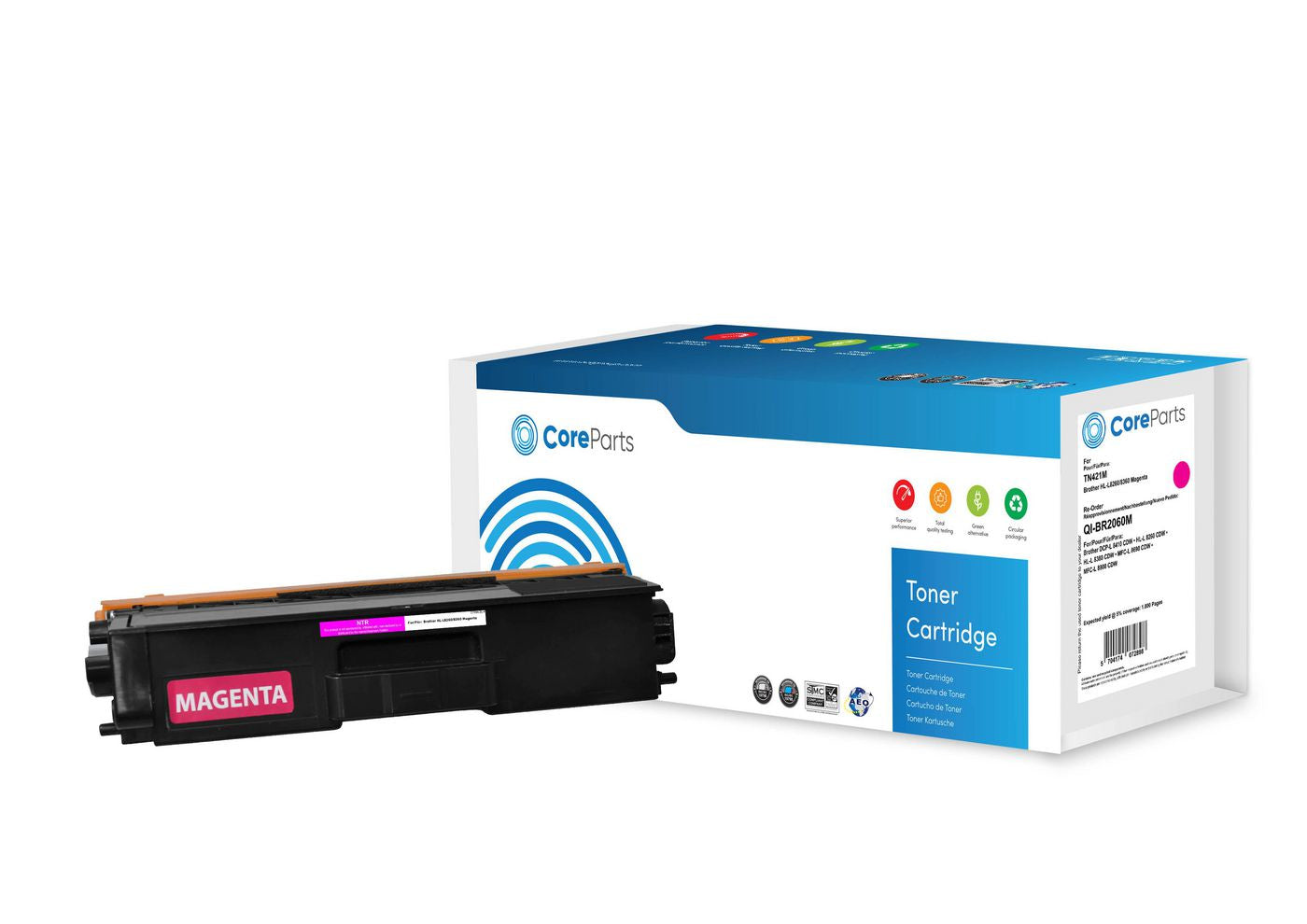 CoreParts TN421M Magenta Toner – Kompatibel – 1'800 Seiten – für Brother HL-L8260/HL-L8360