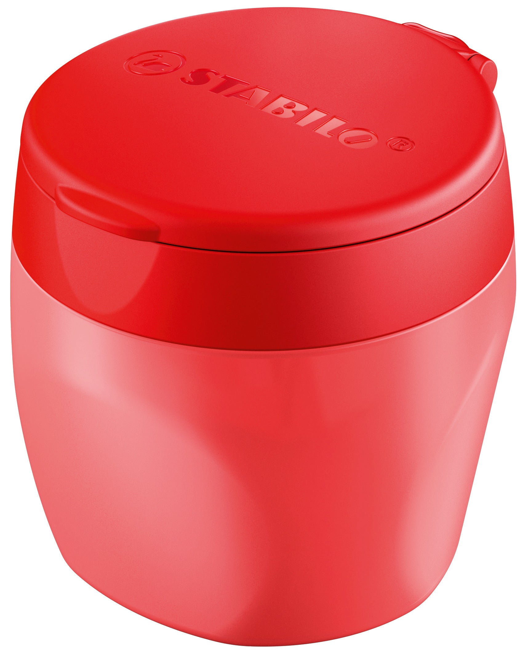 STABILO Spitzer – manuell, 1-Loch, mit Behälter, für Farbstifte Ø 15 mm, Kunststoff, rot, woody 3 in 1