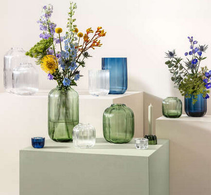 Villeroy & Boch Fleur Vase – Ø 16 × 22,5 cm, 3'500 ml – Glas, Blau