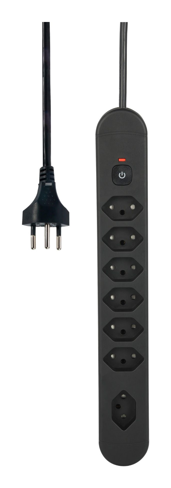 M. Schönenberger Schönenberger Standard Steckdosenleiste, 7×T13, 2×USB‑A + 1×USB‑C, mit Schalter, 1,8 m, Kinderschutz – Schwarz