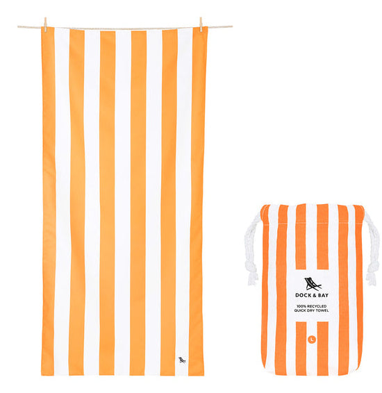 Dock & Bay Cabana Wohndecke – Polyester, Weiss/Orange – 90 × 160 cm