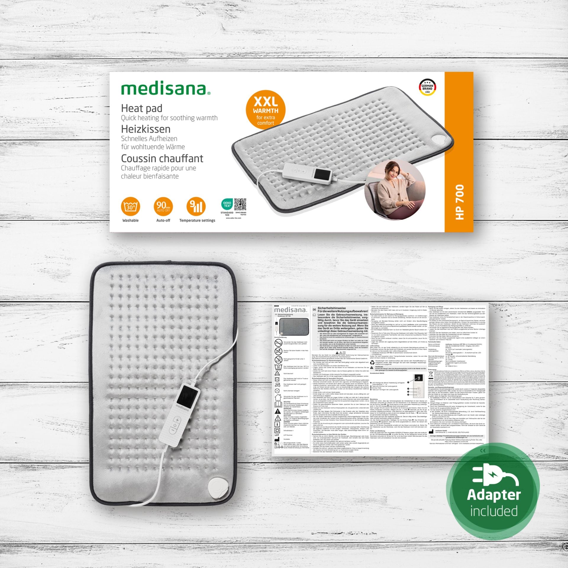 Medisana HP 700 Elektrische Heizdecke – 600 × 350 mm, 390 g, 90 Min.