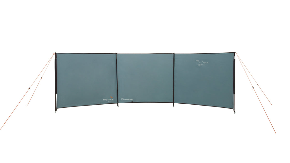 Easy Camp Strand-Windschutz Huk – wasserfest, Stahlgestänge Ø 16 mm – 390 × 120 cm – blau, Polyester – 1 Stk
