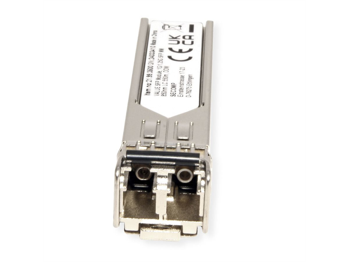 VALUE 21.99.3500 SFP-Transceiver – 1,25 Gbit/s, LC, 850 nm, 550 m, Hot-Swap, für Multi-Mode-Faser