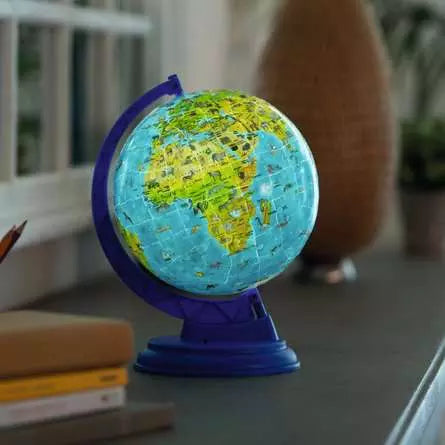 Ravensburger 3D-Puzzle Globus (Landkarte) – 180 Teile – Ø 26,5 cm – mit LED-Licht – ab 6 J. – Kunststoff – FSC