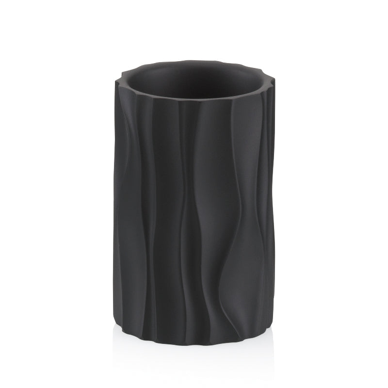 Kela Zahnputzbecher – Polyresin, matt, Ø7×10,5 cm, Schwarz