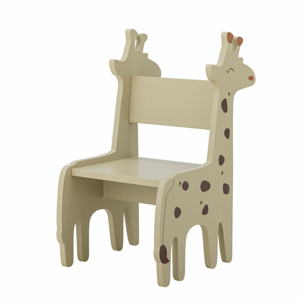 Bloomingville Kinderstuhl Ibber Giraffe 82062599 – 34 × 45 × 62 cm – MDF & Eisen – Grau