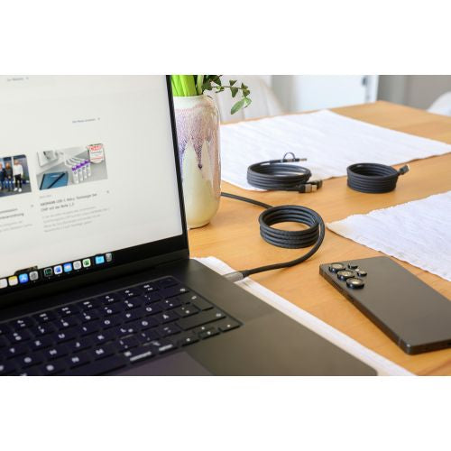 Ansmann Multi-Kabel – 4-in-1 USB-A/USB-C auf USB-C/Lightning 1,2 m, PD 60 W, geflochten – für iPhone/Android