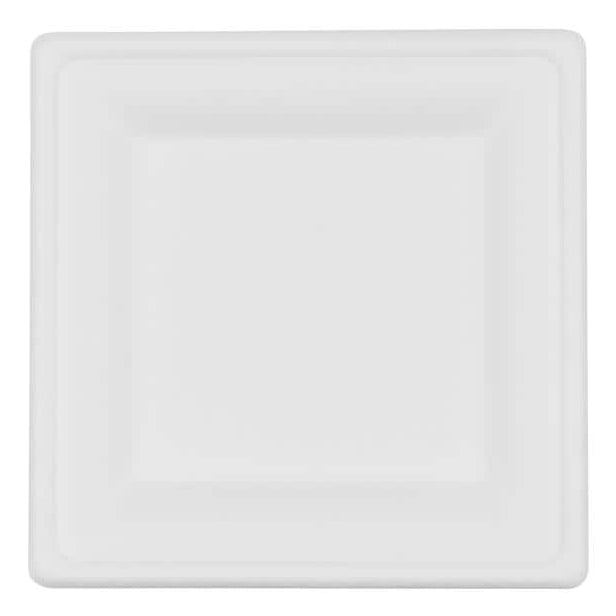 Furber. Furber Teller, Bagasse (Zuckerrohr), quadratisch – 20 × 20 cm, weiss – 50 Stk.