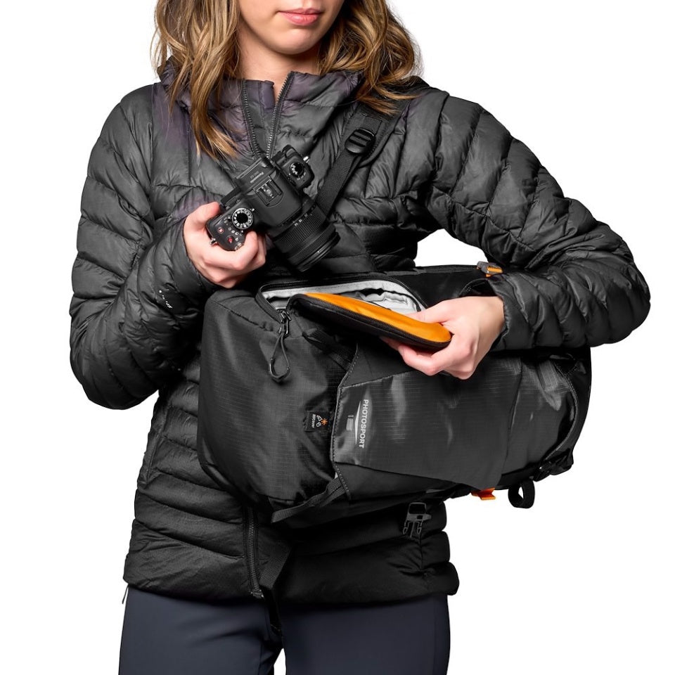 Lowepro PhotoSport BP 15L AW III Kamerarucksack – 15 l, Regenschutz – für Systemkameras und mehr – Grau