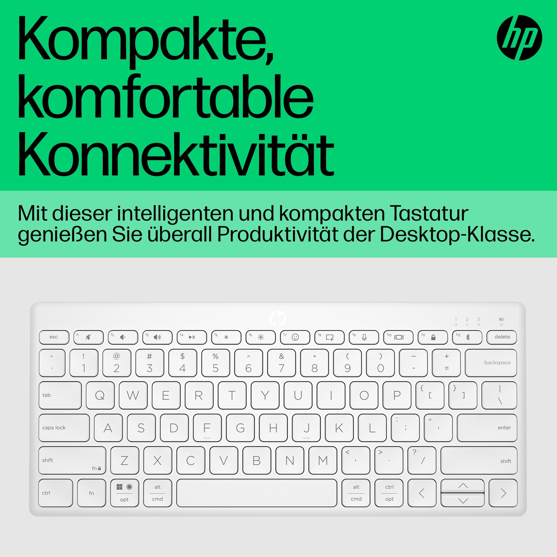 HP 350 Kompakte Multi-Geräte – Mini Tastatur – Mechanisch – Bluetooth – Ohne Ziffernblock – Auslaufsicher