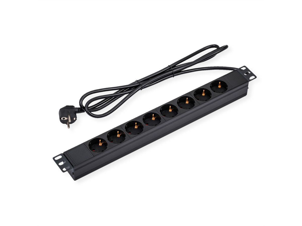 VALUE Rack-PDU – Standard, Rack 1U, 16 A 250 V, 8×Schuko (Typ E/F), CEE 7/7, 2,8 m