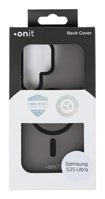 ONIT Backcover – für Samsung Galaxy S25 Ultra, MagSafe, PC+TPE+TPU, Schwarz matt, bis 3 m sturzsicher