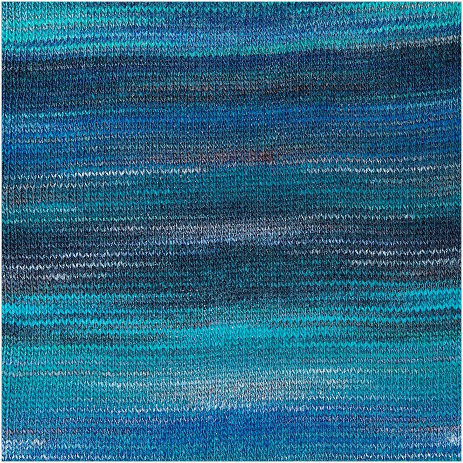 Rico Design Melange Wolle Aqua – 200 g, 640 m, Nadel 5 mm, 51% Schurwolle/49% Polyacryl, 1 Stk.