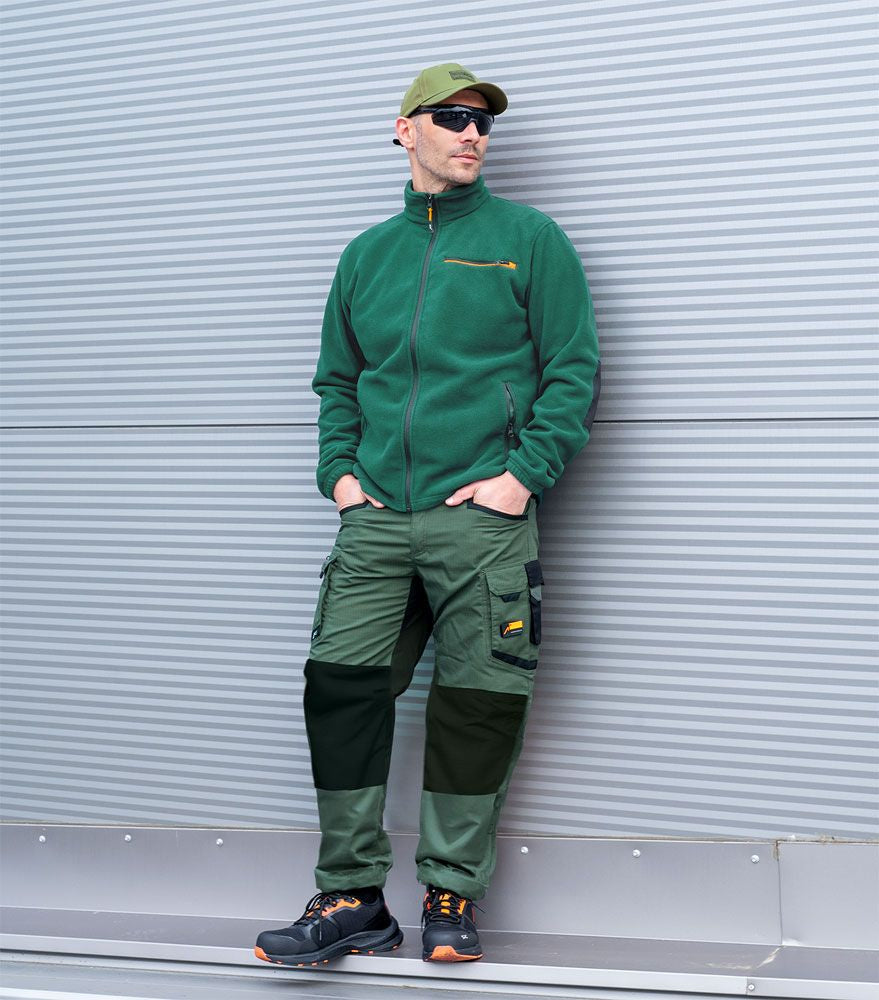 ACE Arbeitshose Constructor – 52 – Oliv, Cordura-Besatz, Ripstop, Stretch, 65% Polyester/35% Baumwolle