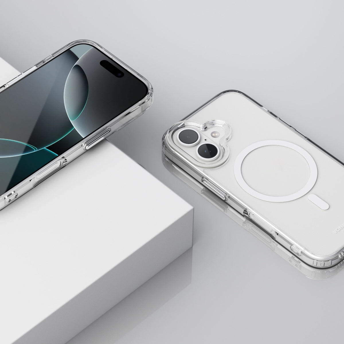 Vonmählen Backcover – für Apple iPhone 16 Plus, MagSafe, Kunststoff, Transparent/Weiss
