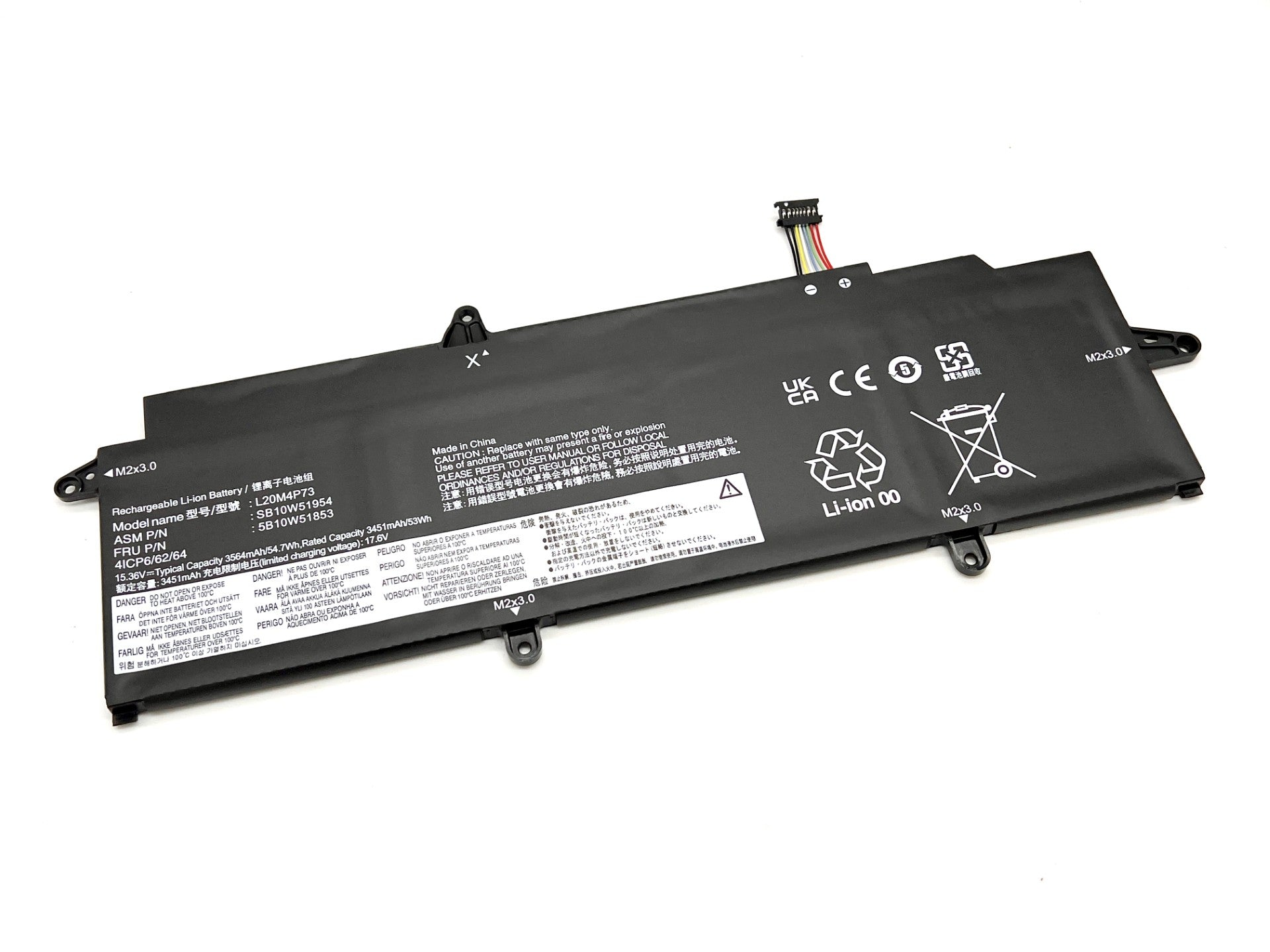BTI Notebook-Akku – für Lenovo ThinkPad X13 G2/G3 – 54,7 Wh, 15,36 V (4 Zellen) – Schwarz