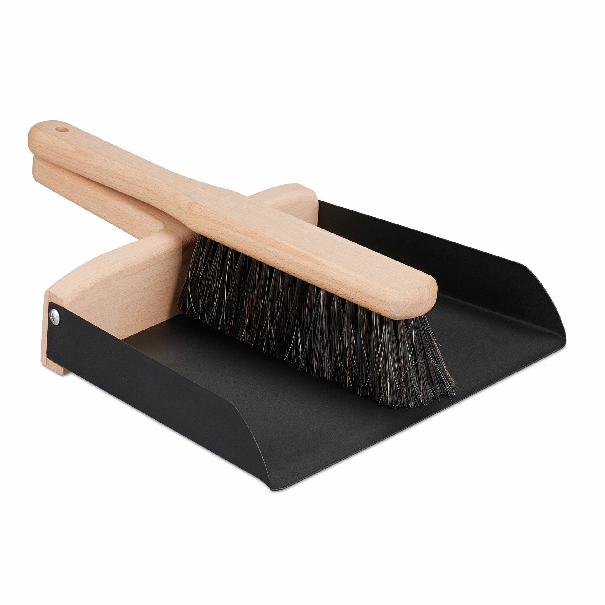 Relaxdays Kehrgarnitur – 24 cm Wischbreite – Holz – schwarz