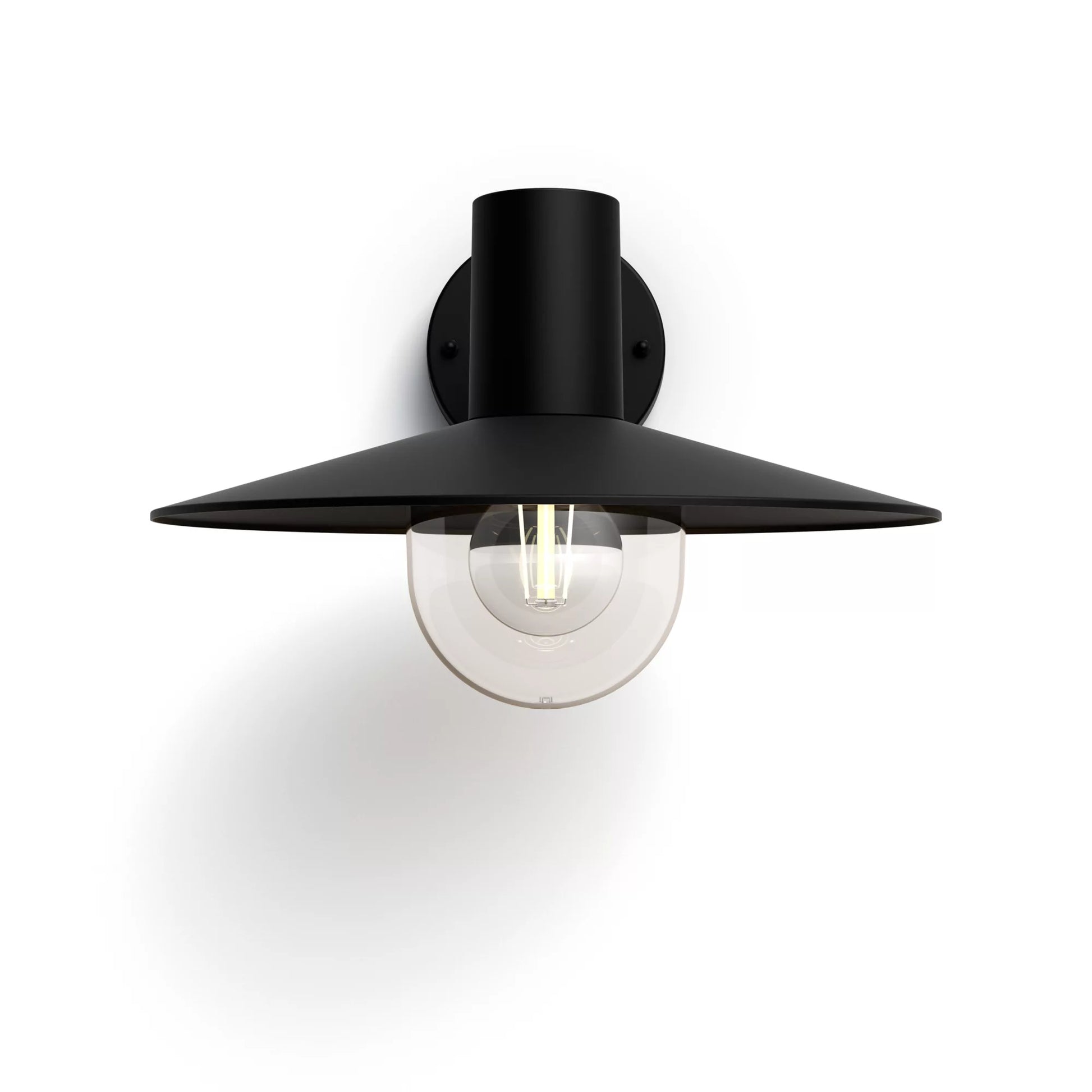 Philips by Signify Philips Aussenwandleuchte Skua – 30×21,8 cm, 42 W, IP44, Netzbetrieb, dimmbar, Schwarz, Aluminium