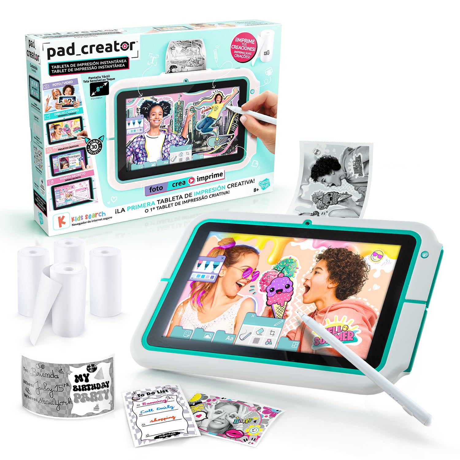 Canal Toys Instant Print Pad Creator – 8", 32 GB, Wi‑Fi, Mehrfarbig
