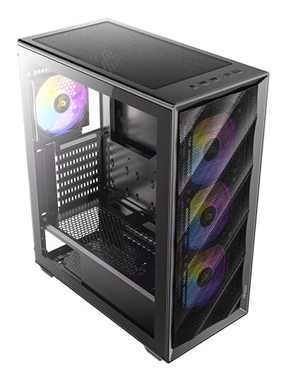 Antec AX85 – PC-Gehäuse – Midi Tower, für ATX, micro-ATX, Mini-ITX, 4×120 mm Lüfter, 360 mm Radiator, Schwarz