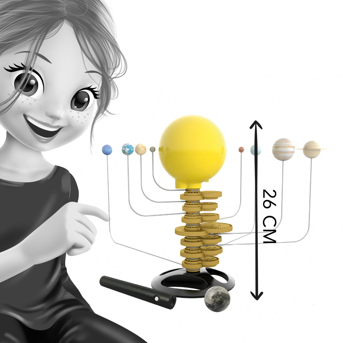 Buki Experimentier-Bausatz – Mobiles Sonnensystem, batteriebetrieben, ab 8 Jahren