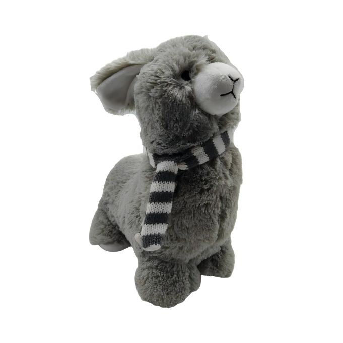 Relaxdays Türstopper – Baumwolle – Grau/Weiss – 120 × 280 × 270 mm