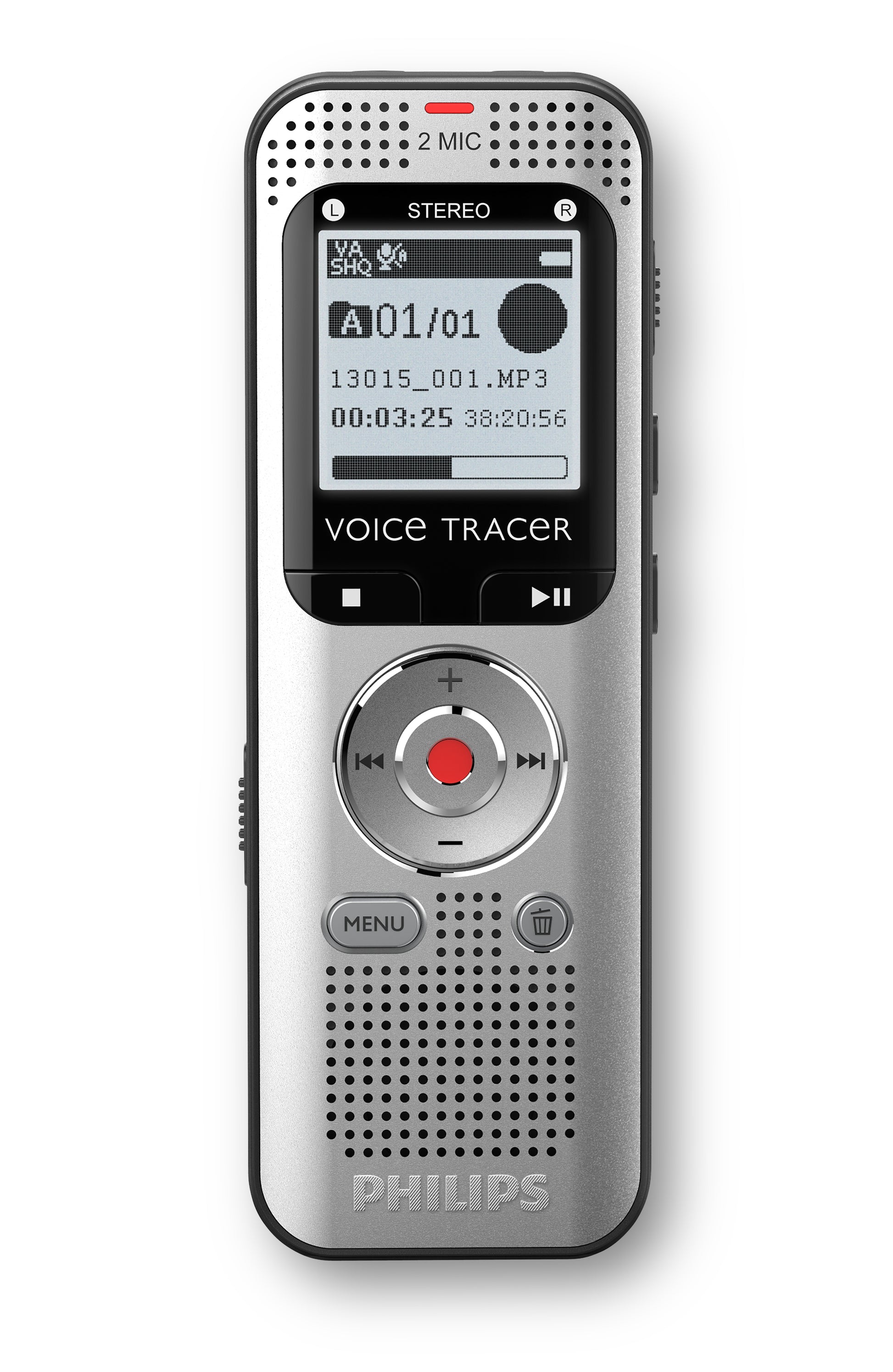 Philips VoiceTracer DVT2015 – Digitales Diktiergerät, bis 2370 h, 8 GB, 3,5 mm