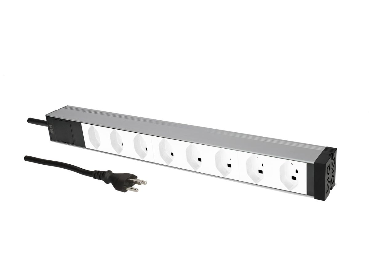 Max Hauri AG Max Hauri Rack-PDU – 1U, 8× Typ 23, Zuleitung Typ 23, 230 V/16 A, 3 m, weiss