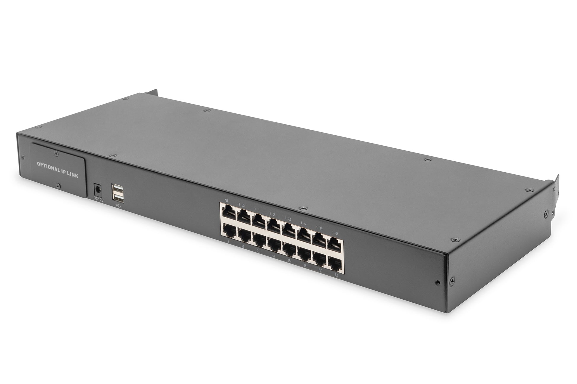 Digitus 17" Rack-LCD-Konsole – 1920 × 1080, 16-Port KVM, Deutsch – 1U