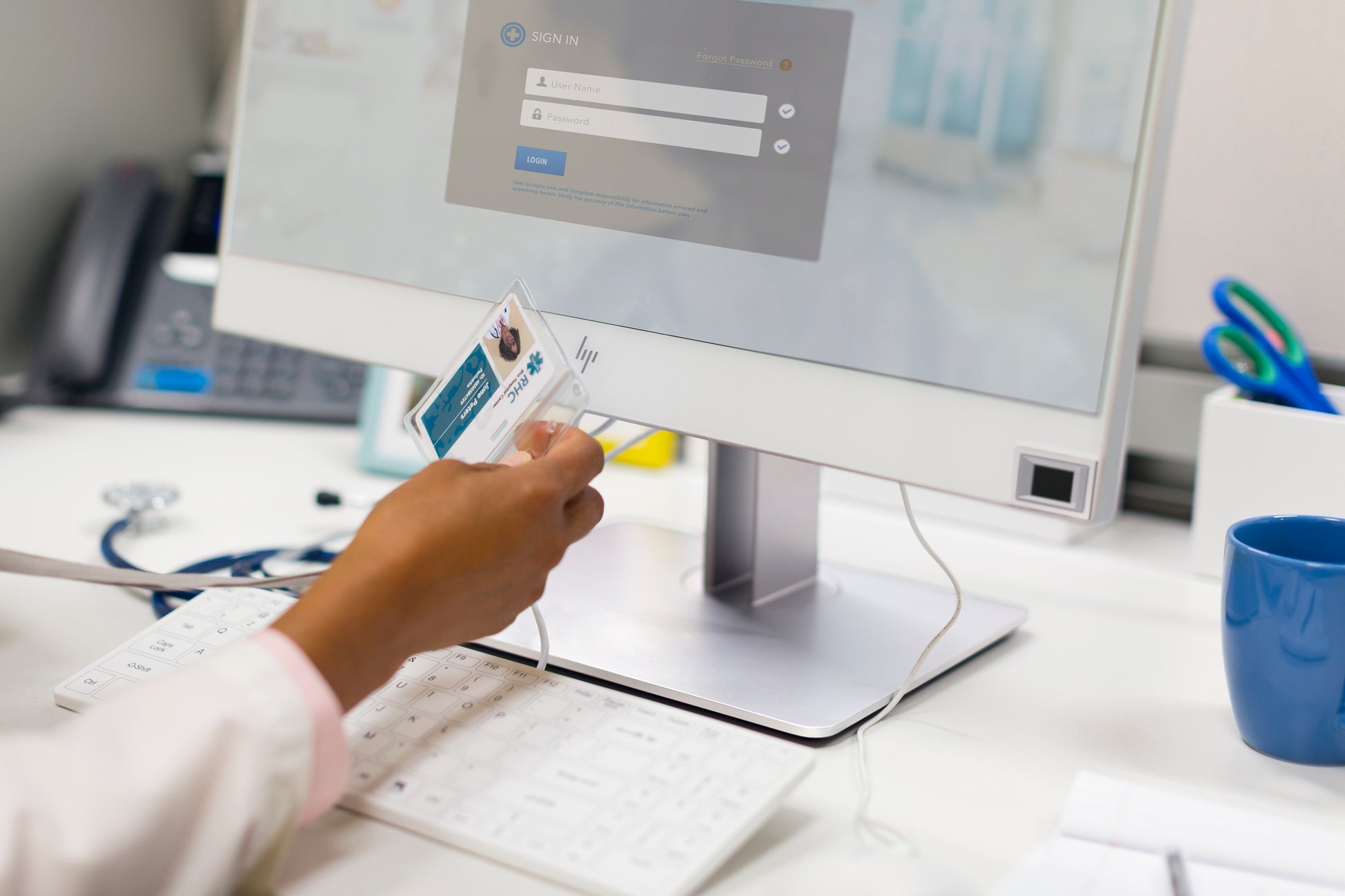 HP USB Tastatur Healthcare – Tastatur-Maus-Set – Membran, kabelgebunden – Weiss – für HP ProDesk/EliteDesk