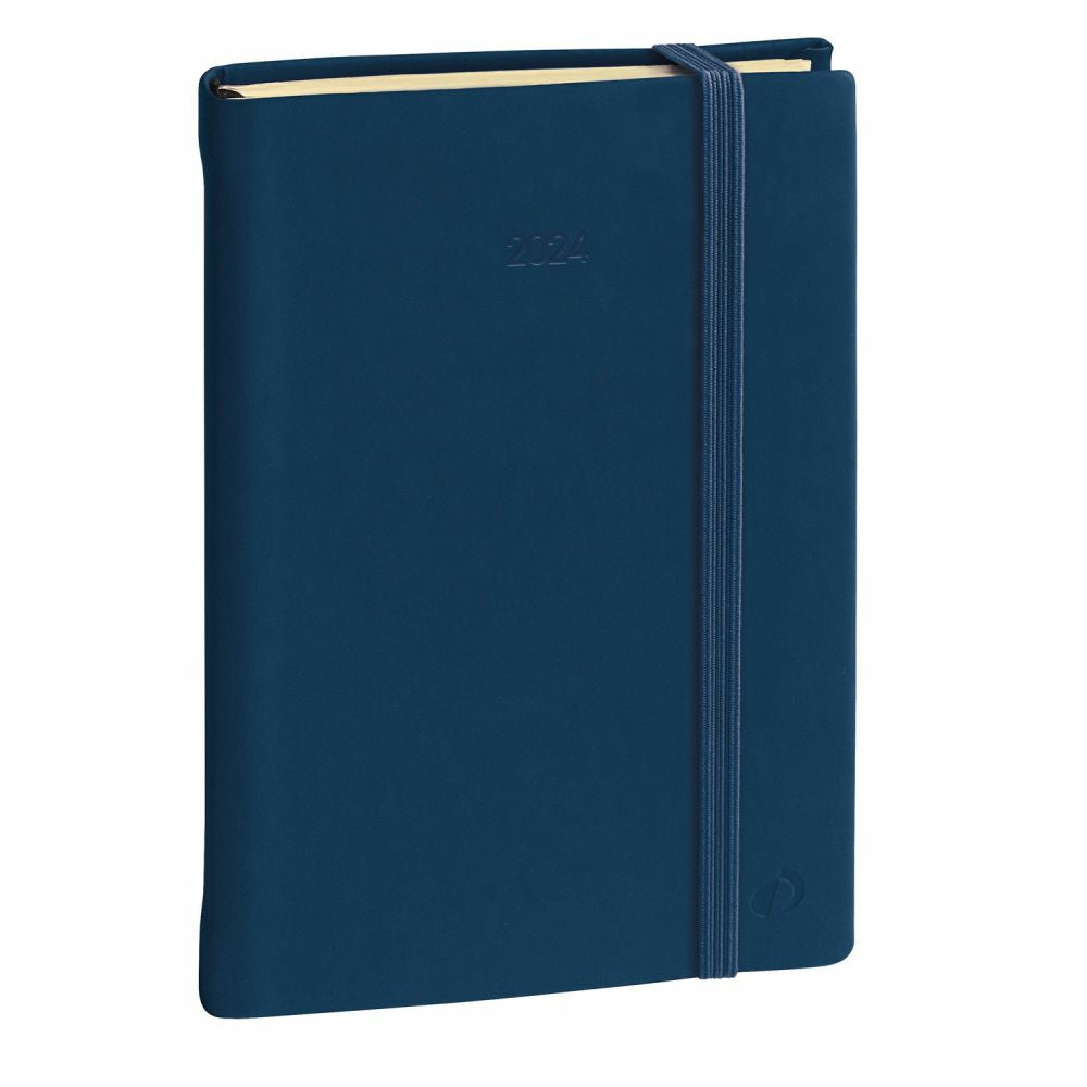 Quo Vadis Silk DailyPocket – Tagesagenda 2027, 1 Tag/1 Seite, 9,5 × 13,8 cm, Gummiband, Marine