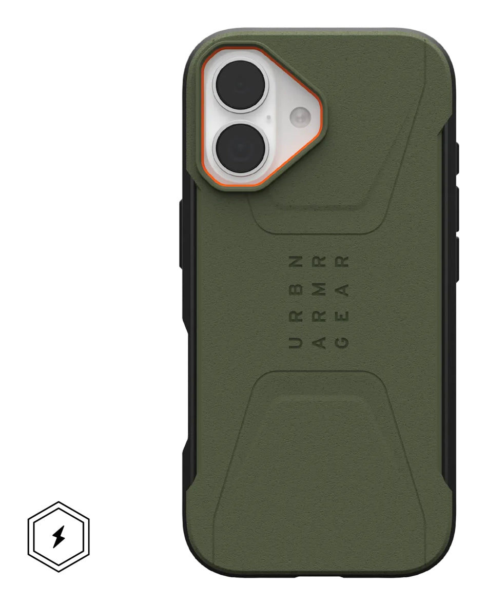 Urban Armor Gear Backcover – für Apple iPhone 17 Pro – olive – PC – MagSafe-kompatibel