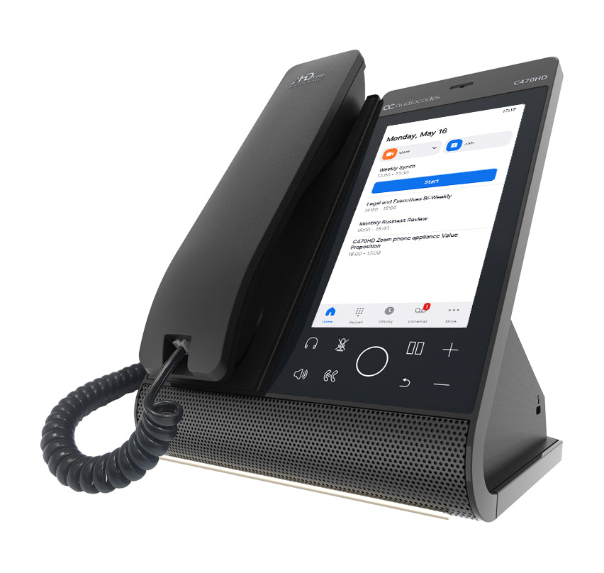 AudioCodes C470HD – Total Touch, für Microsoft Teams, PoE, LAN (RJ45), schwarz