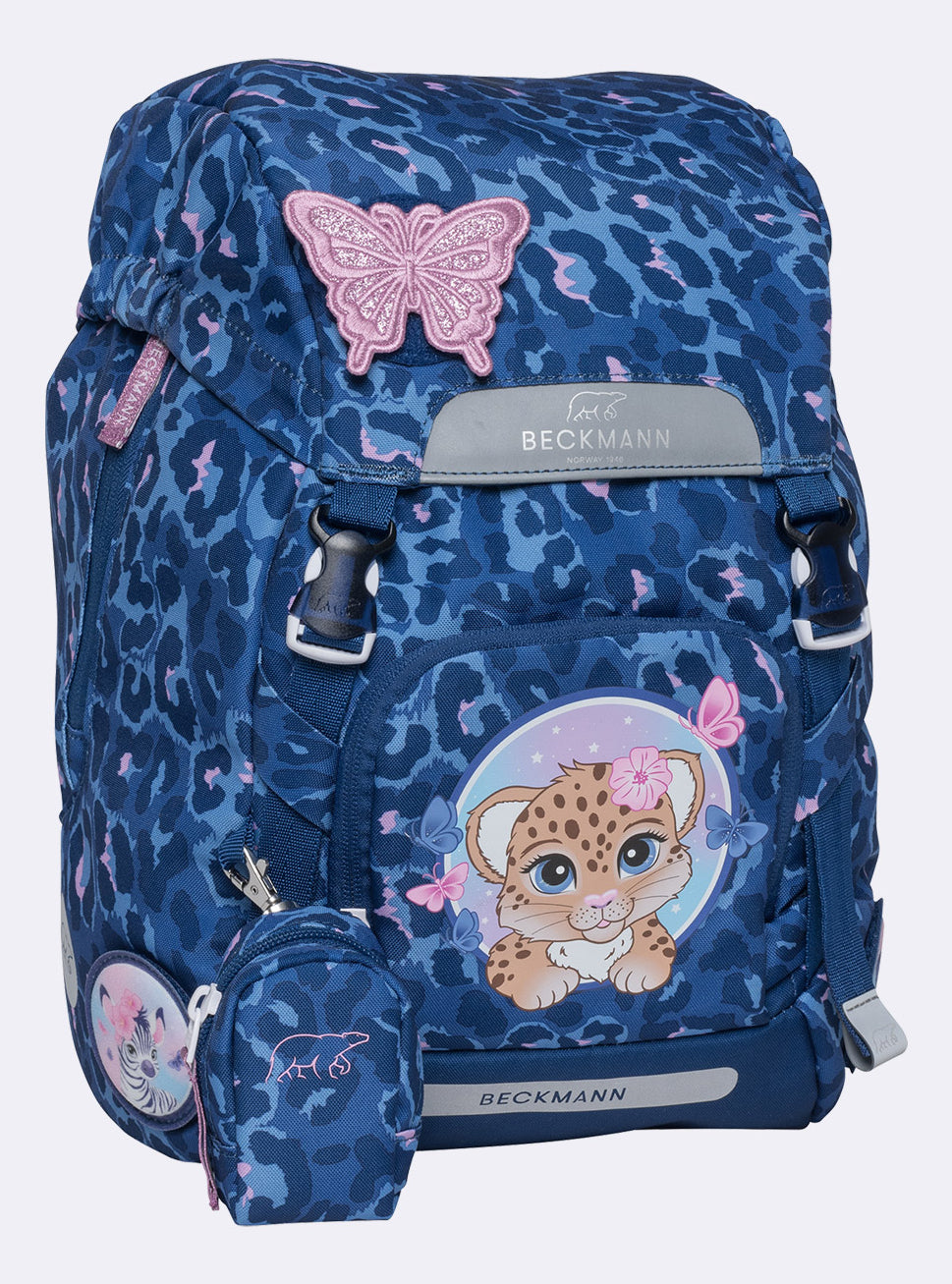 Beckmann Schulrucksack Classic – Tiger, Rosa – 24×37×25 cm – 940 g