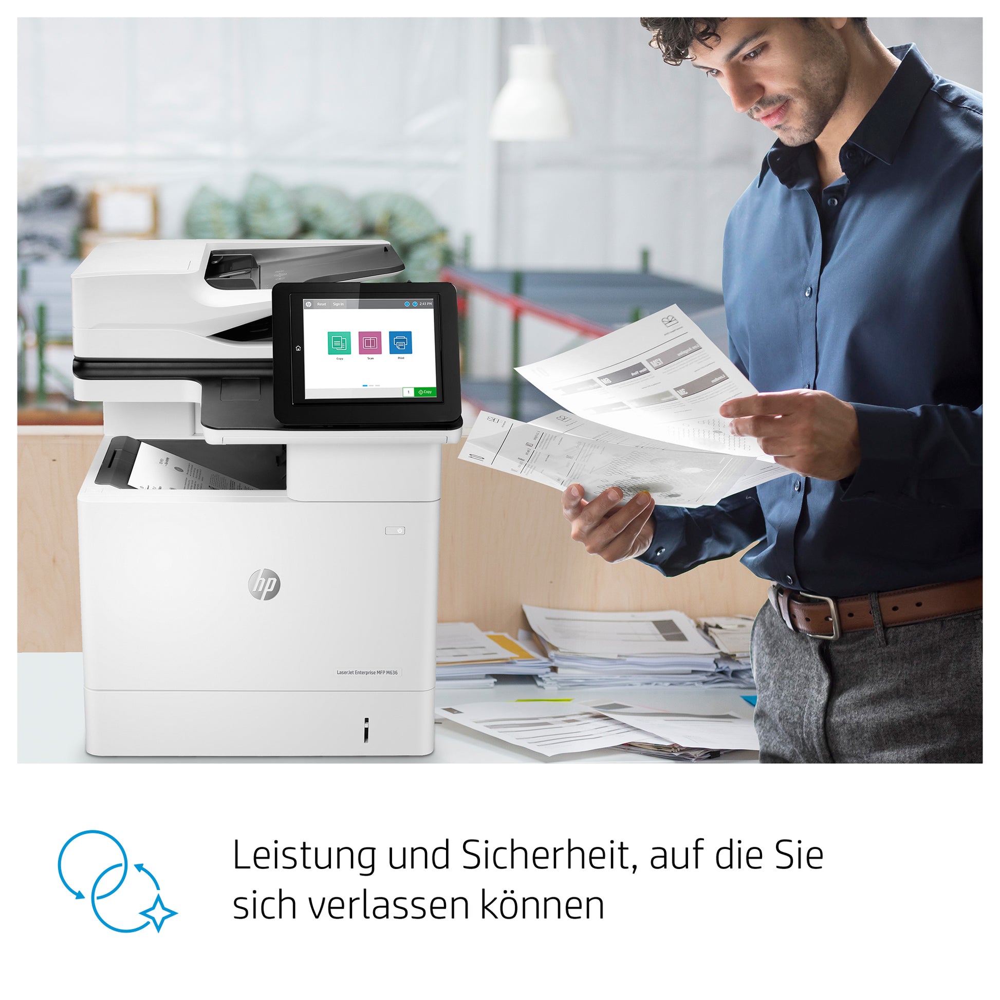 HP LaserJet Enterprise MFP M636fh – SW-Laser-Multifunktionsdrucker, A4, 4-in-1, Duplex, ADF, WLAN/LAN