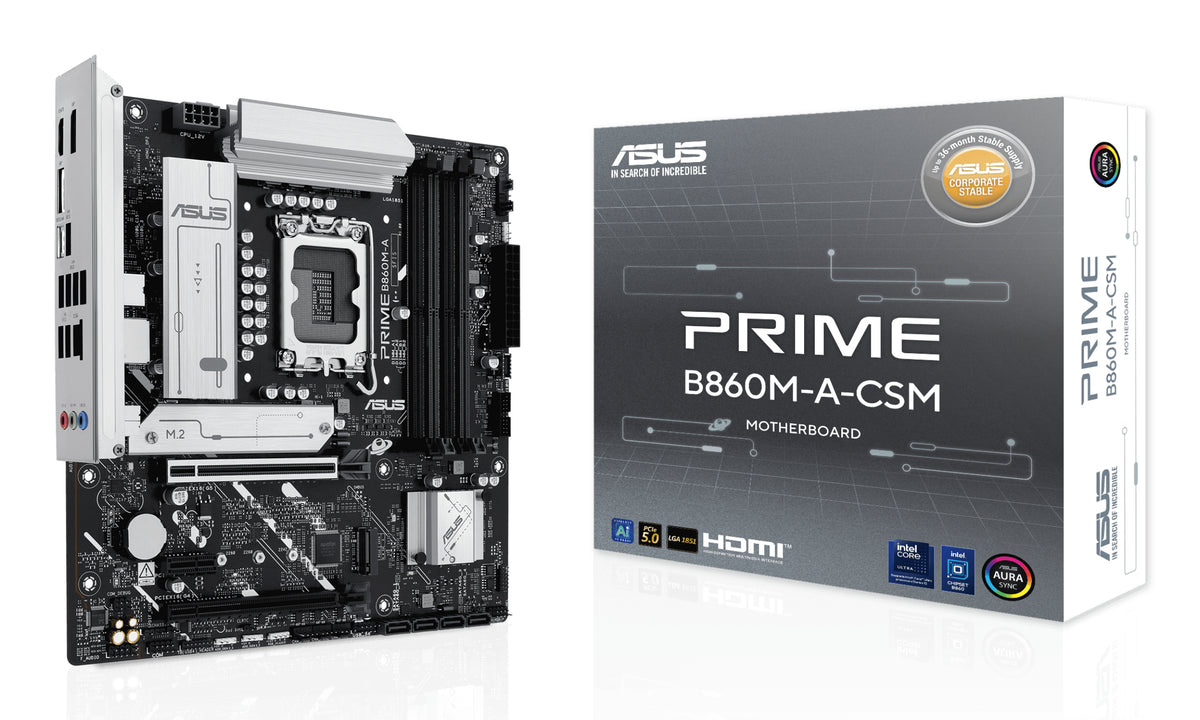 ASUS PRIME B860M-A-CSM – Mainboard – LGA 1851, Intel B860, mATX, DDR5