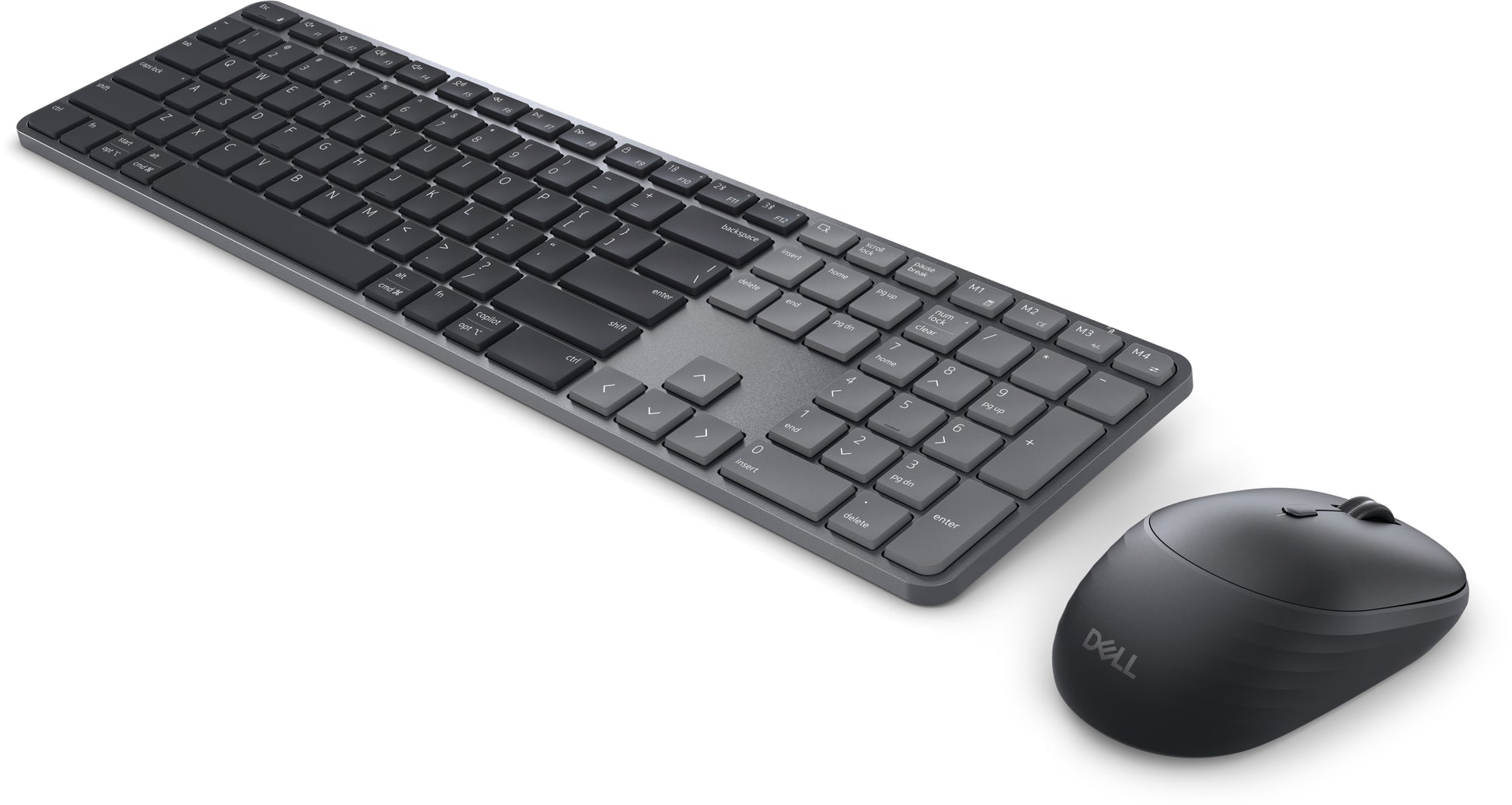 DELL Pro 7 Slim – Tastatur-Maus-Set – Bluetooth & 2,4 GHz (USB-A Empfänger) – QWERTZ – Scherenmechanik – Schwarz