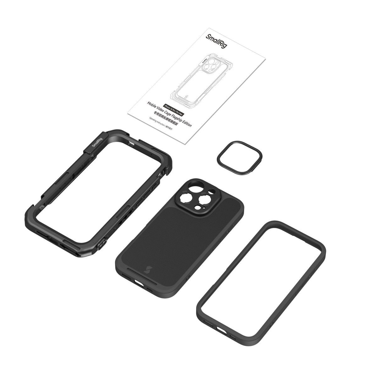 SmallRig Mobile Video Cage 4828 – Foto-/Video-Griff – Aluminium, TPU – für iPhone 16 Pro – Schwarz