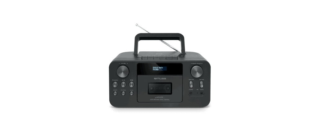 Muse M-182 DB – Tragbares DAB+ Radio, CD, Kassettendeck, UKW, Bluetooth – Schwarz