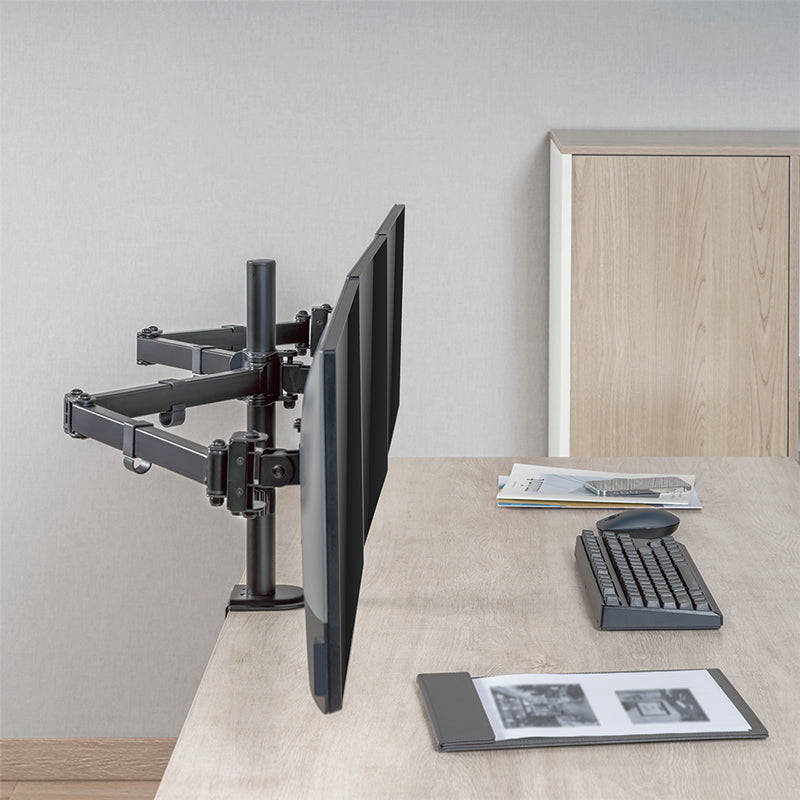 LogiLink BP0173 – Monitorarm Tischhalterung – Klemme/Durchführung – 3 Monitore – 17–27" – VESA 75×75/100×100 mm