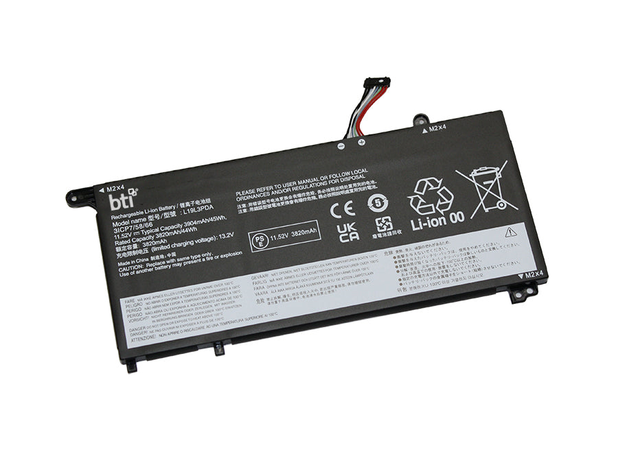 BTI Notebook-Akku – für Lenovo – 44 Wh, 11,58 V (3 Zellen) – Schwarz