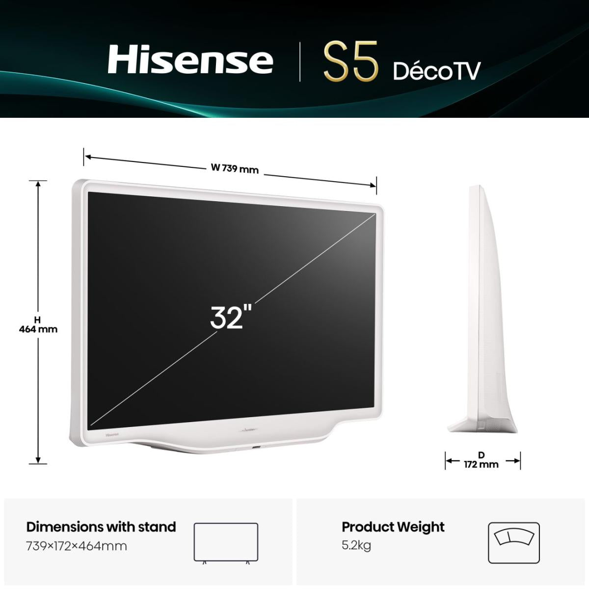 Hisense S5DQ 32S5Q – 32" QLED TV – FHD – VIDAA – 60 Hz – HLG