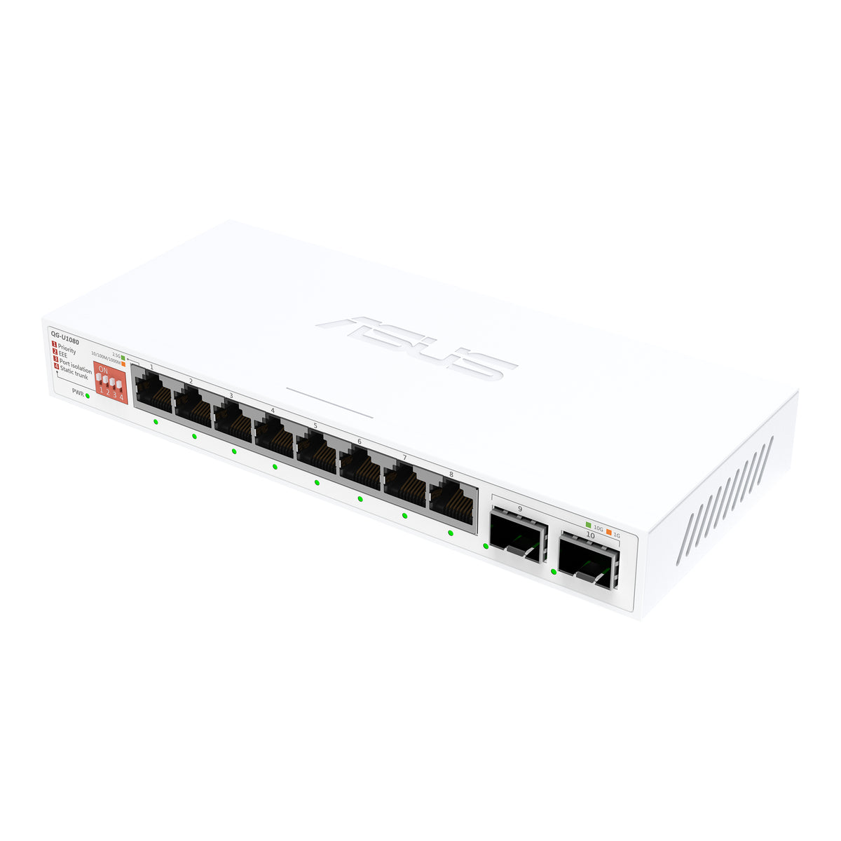 ASUS QG-U1080 – Switch – 8×2.5G, 2×SFP+, L2